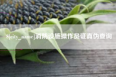 敦煌消防设施操作员证真伪查询