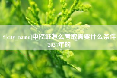 敦煌中控证怎么考取需要什么条件2024年的